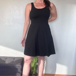 J. Crew Black Sleeveless Mini Flare Dress